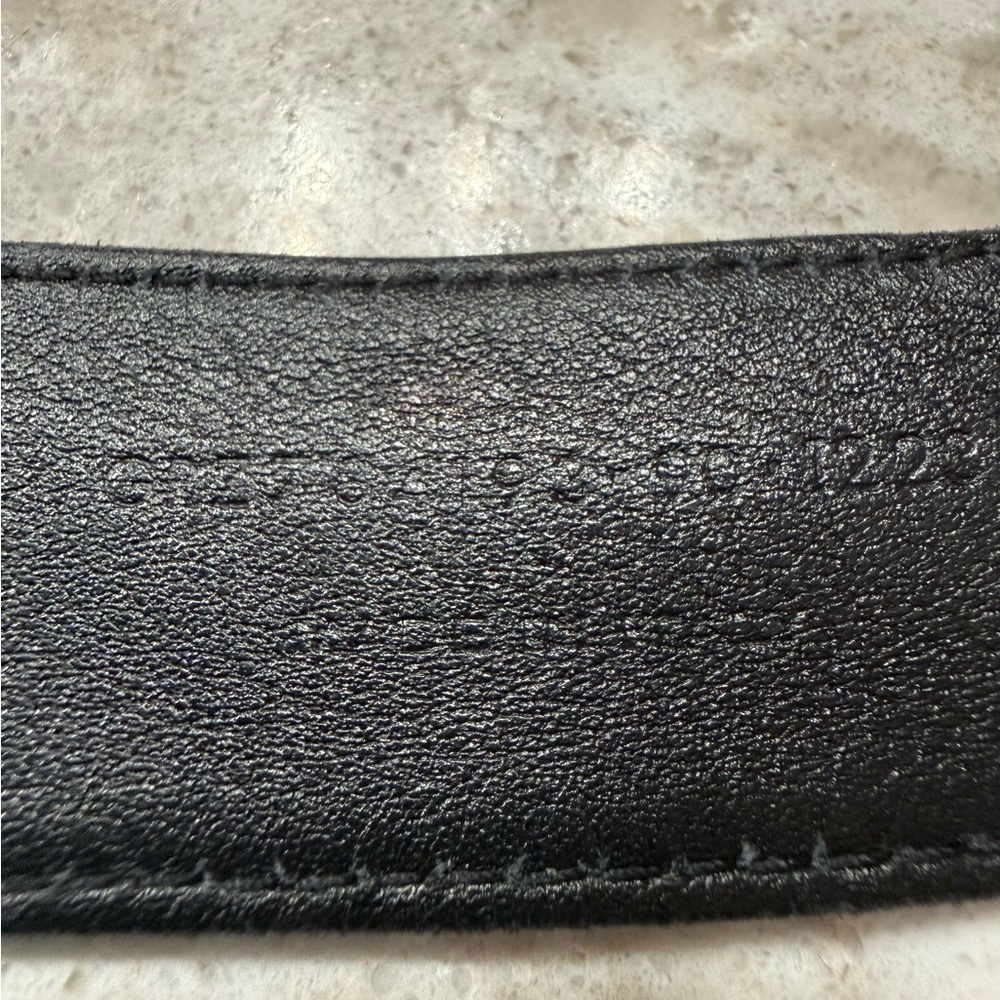 YSL | Cintura Box Monogram Leather Belt | Nero/Gold | Size: 90 (36") - Picture 14 of 15